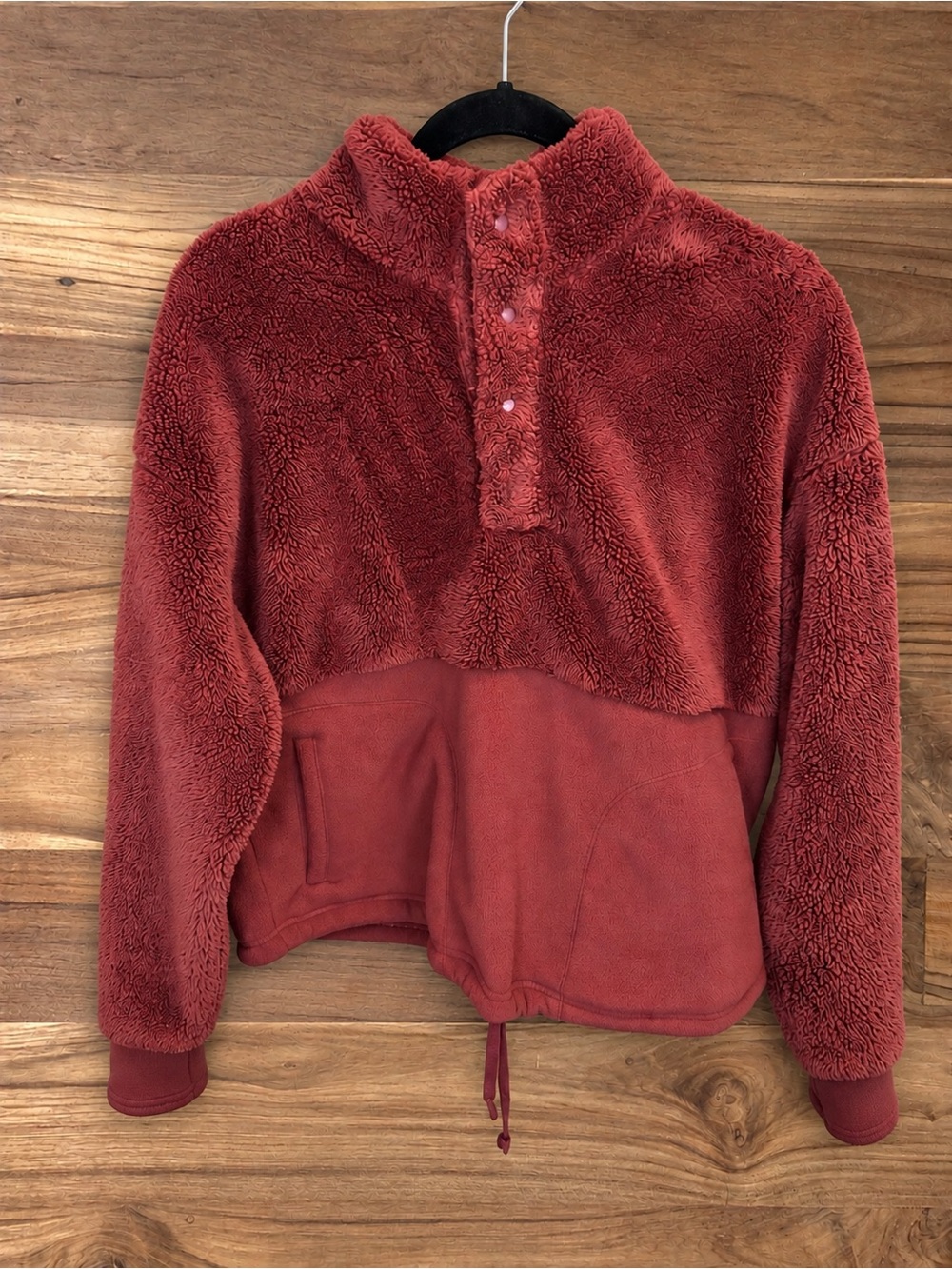 All in Motion Sherpa Fleece Snap Pullover —Dusty Rose — Large